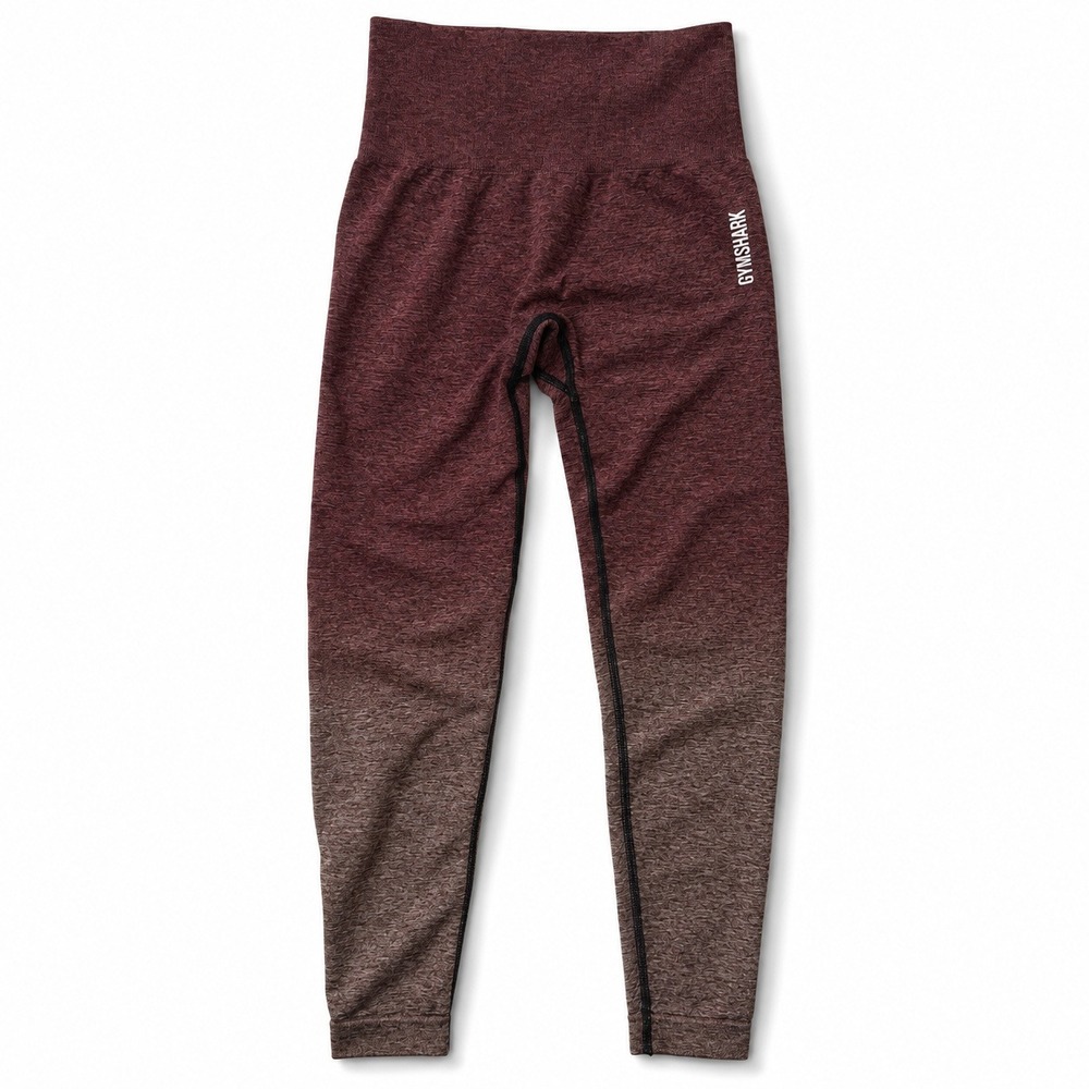Gymshark Ombre Seamless Leggings Womens XS Burgundy Marl High Rise Workout